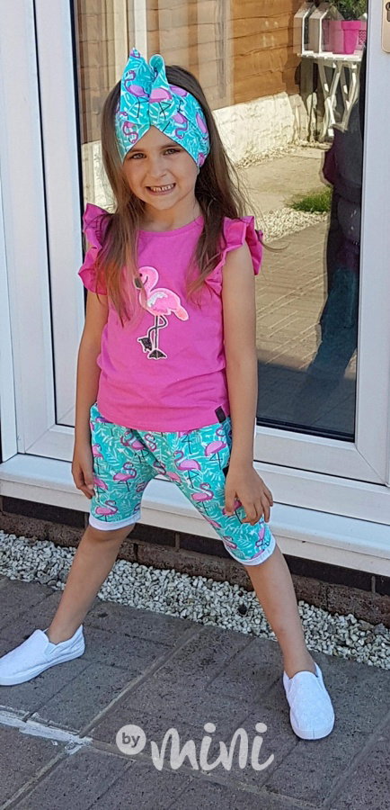 3ks Flamingo summer komplet pink