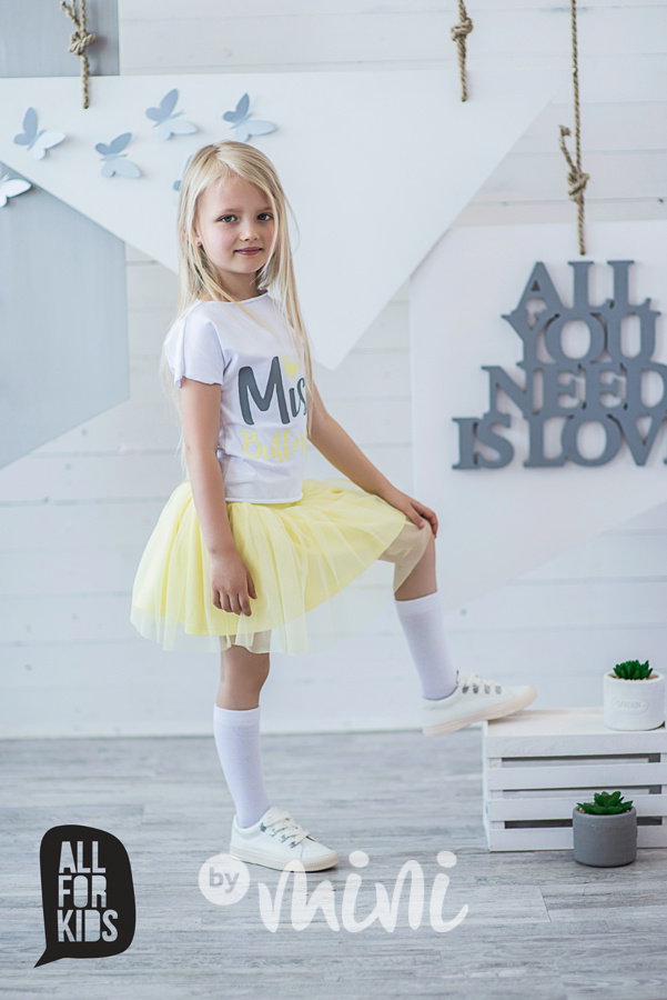Miss Butterfly triko yellow/grey