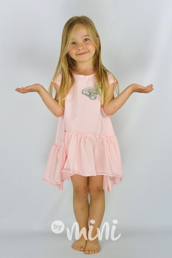 Baby pink comfy šaty butterfly
