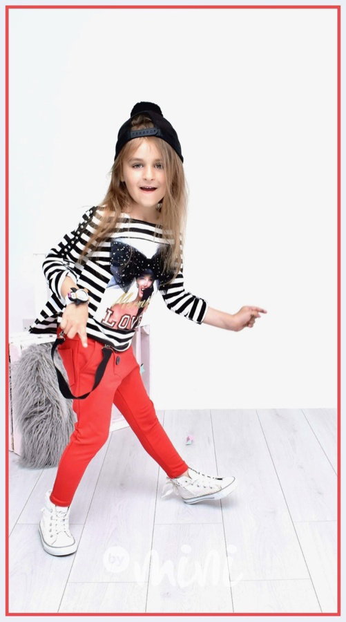 Red baggy kalhoty s laclem