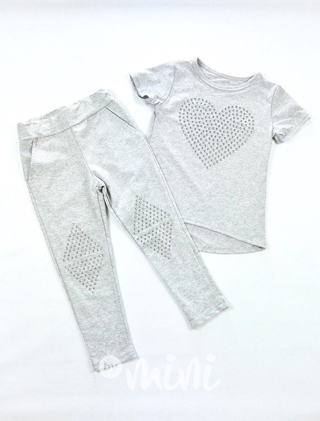 Silver heart komplet Grey