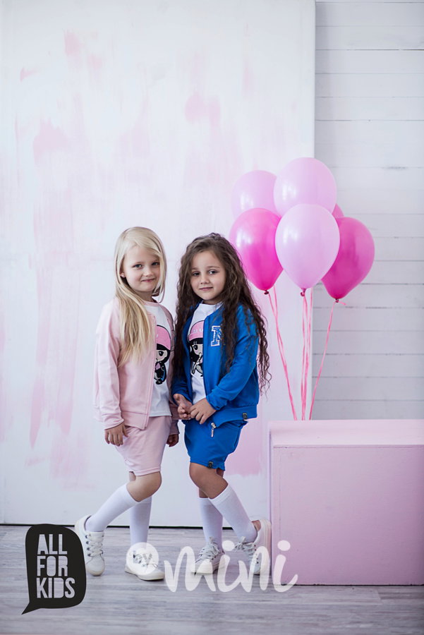 3ks souprava PINK: mikina, sukně, triko flitry