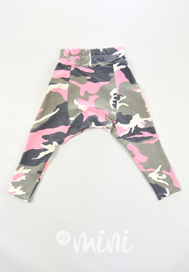Pink army baggy s knoflíky