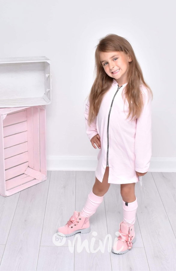 Dívčí mikina pink dlouhá BUNNY
