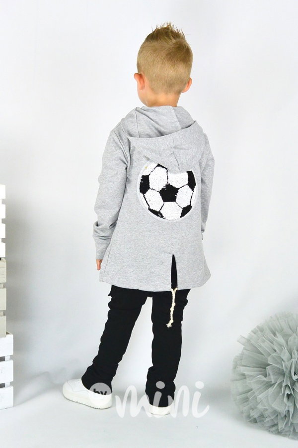 Football long mikina šedá flitry