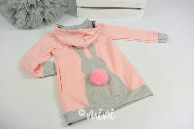 Zajíčková mikina s bambulkou PINK