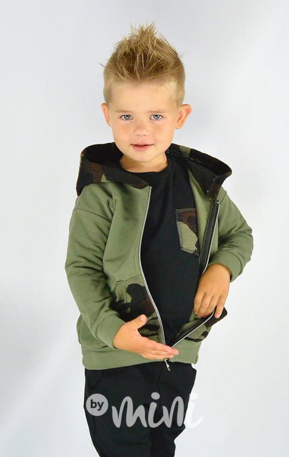 Khaki army zateplená mikča
