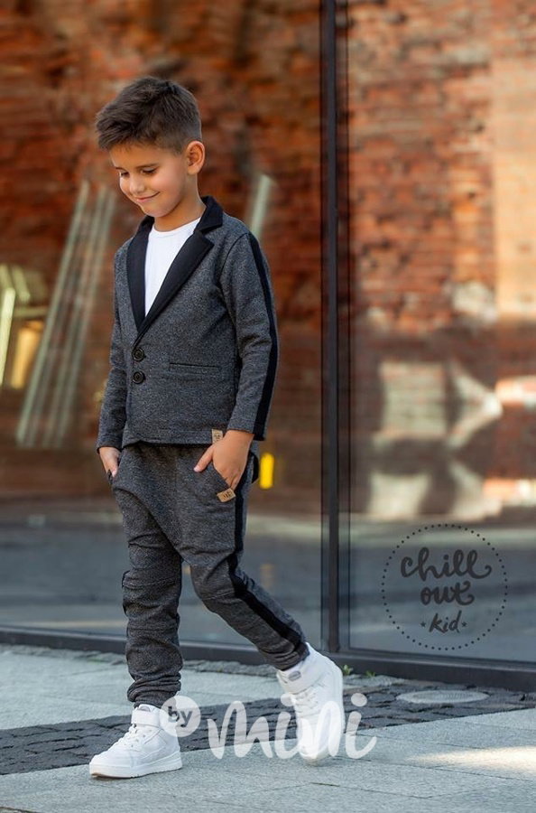 Grey melange sako + kalhoty