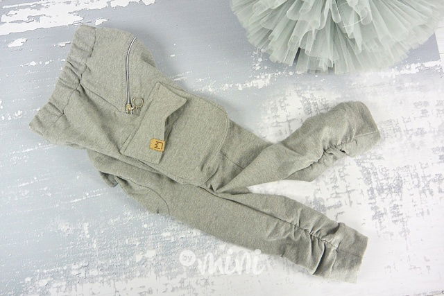 Středně šedé baggy kapsáče zip