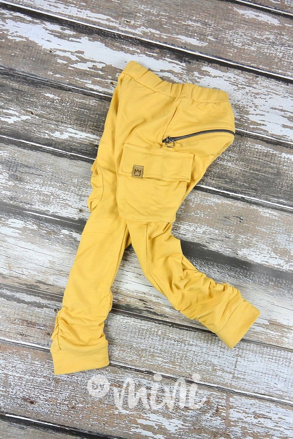 Mustard baggy kapsáče zip