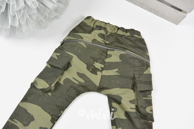 Khaki army baggy kapsáče zip