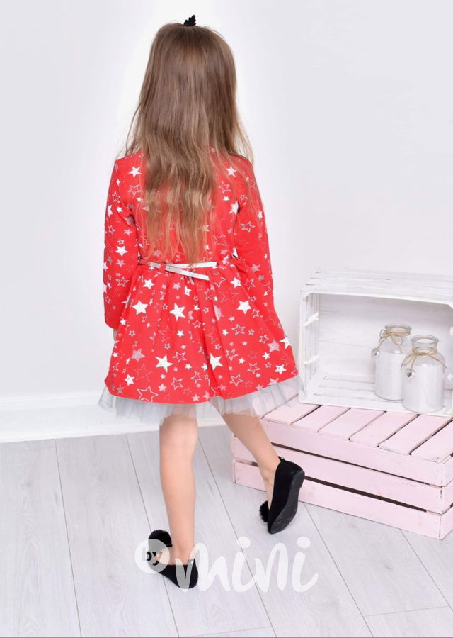 Xmas stars dívčí šaty červené
