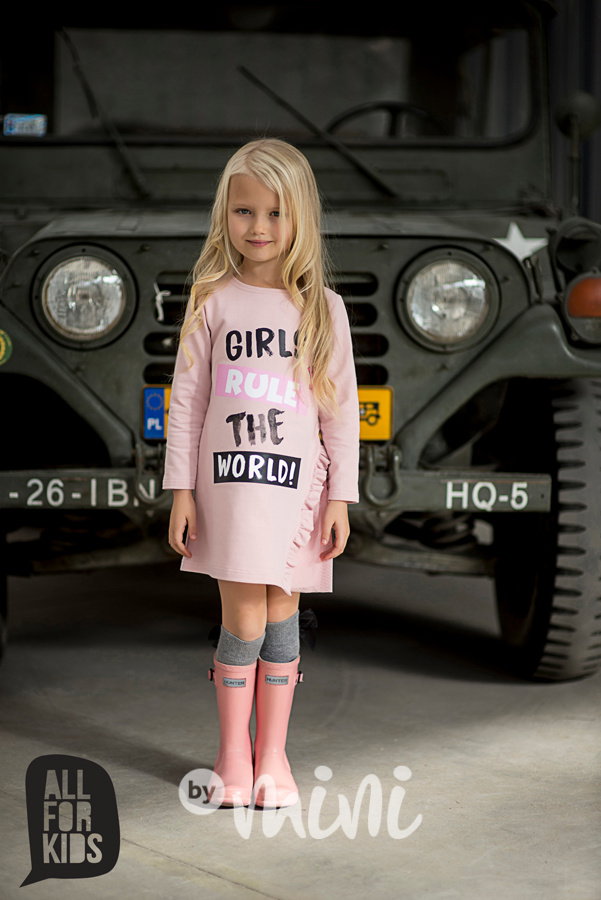 Girls rule the world tunika růžová