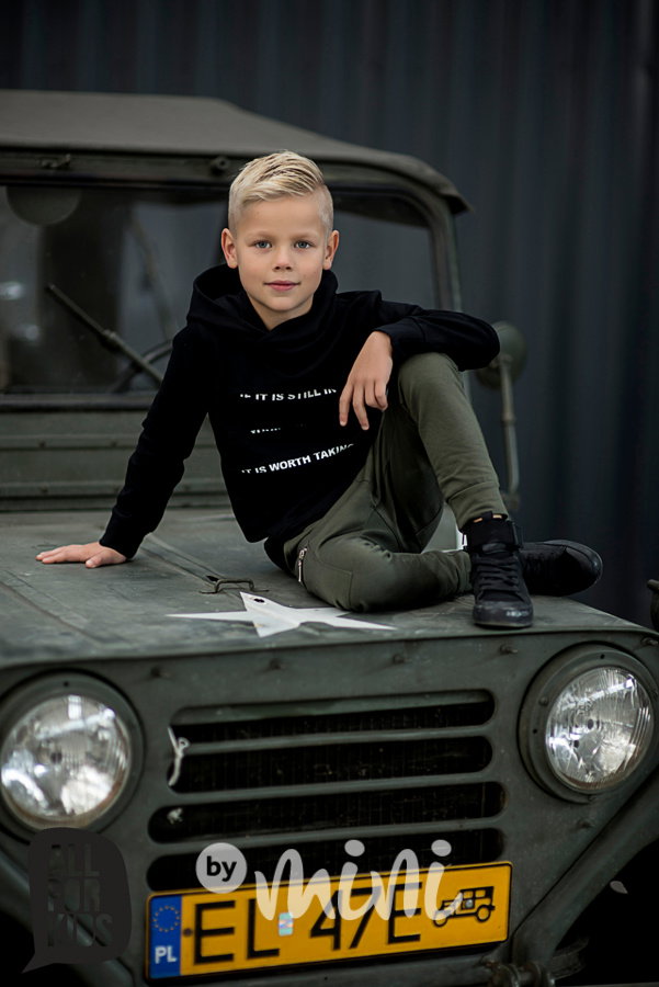 Khaki tepláčky kapsa zip