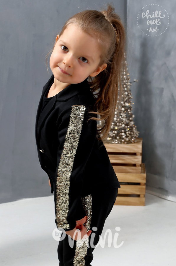 Luxury elegantní sáčkový komplet black/gold