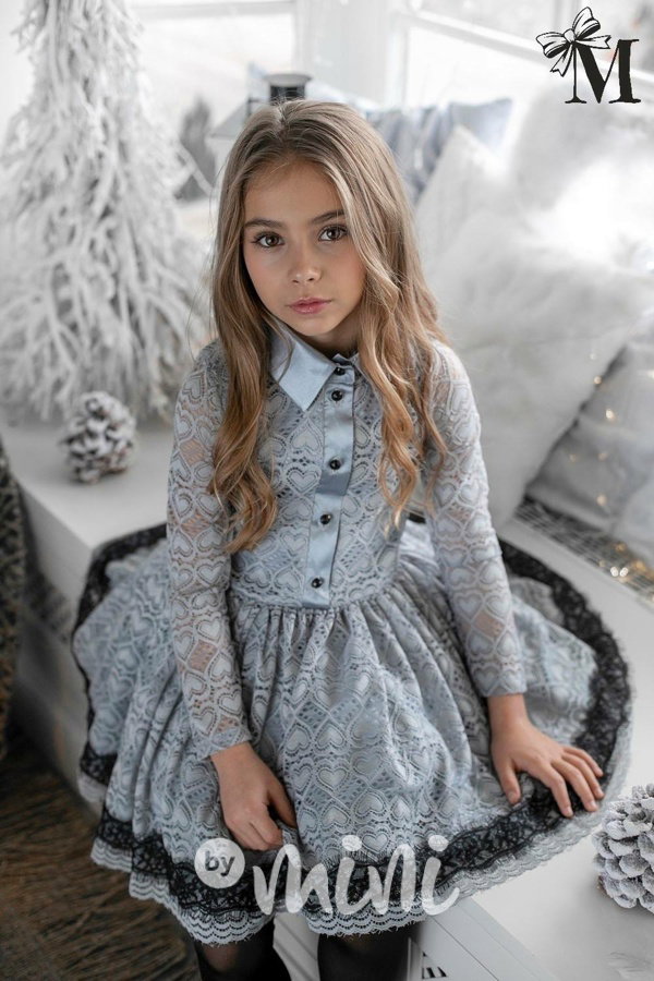 Luxusní šaty "Grey lace"