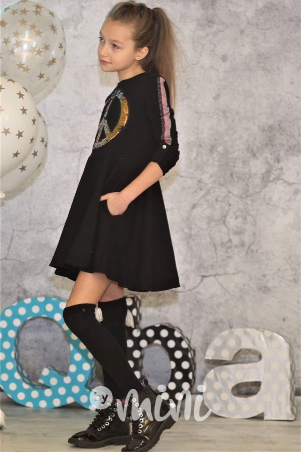 Piece dress šerné dívčí šaty s flitry