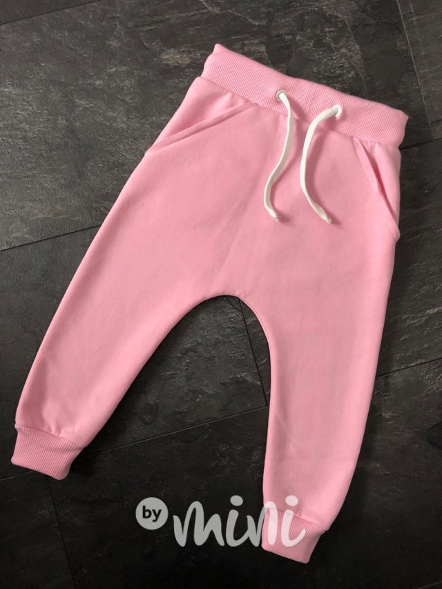 Pink SUPER TERMO dívčí baggy tepláčky