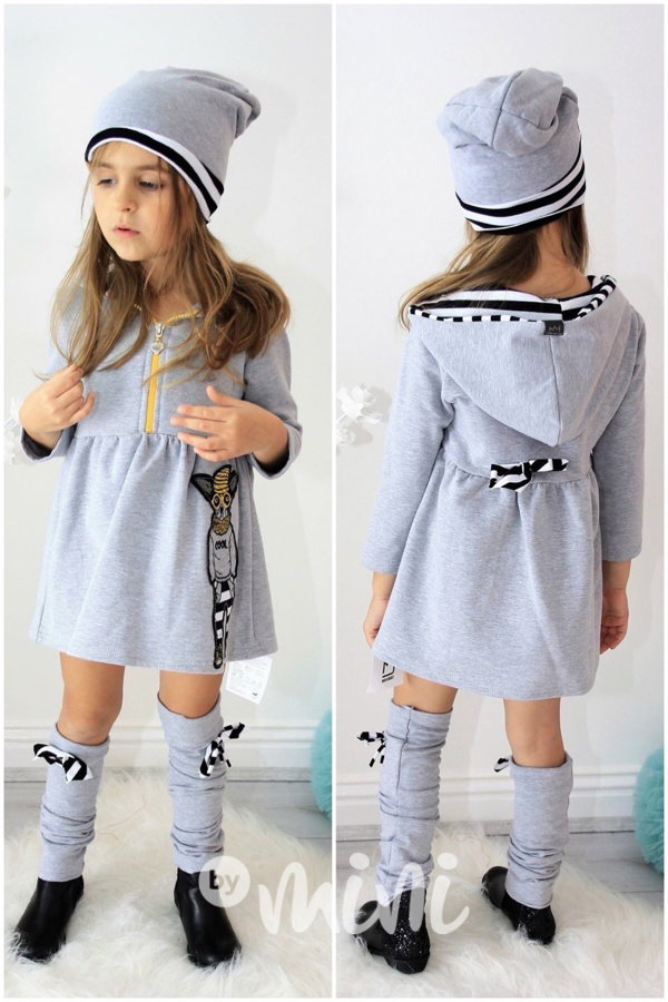 Hoodie dress s mašličkou