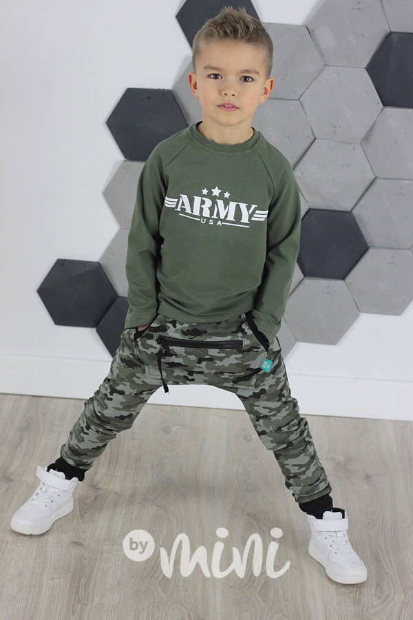 ARMY vyteplené baggy se zipem