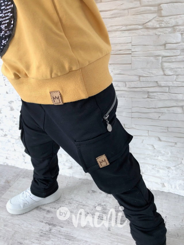 Black baggy kapsáče zip