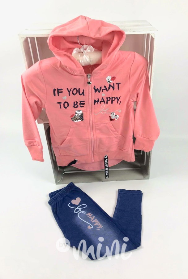 Mikina pink + jeans legíny