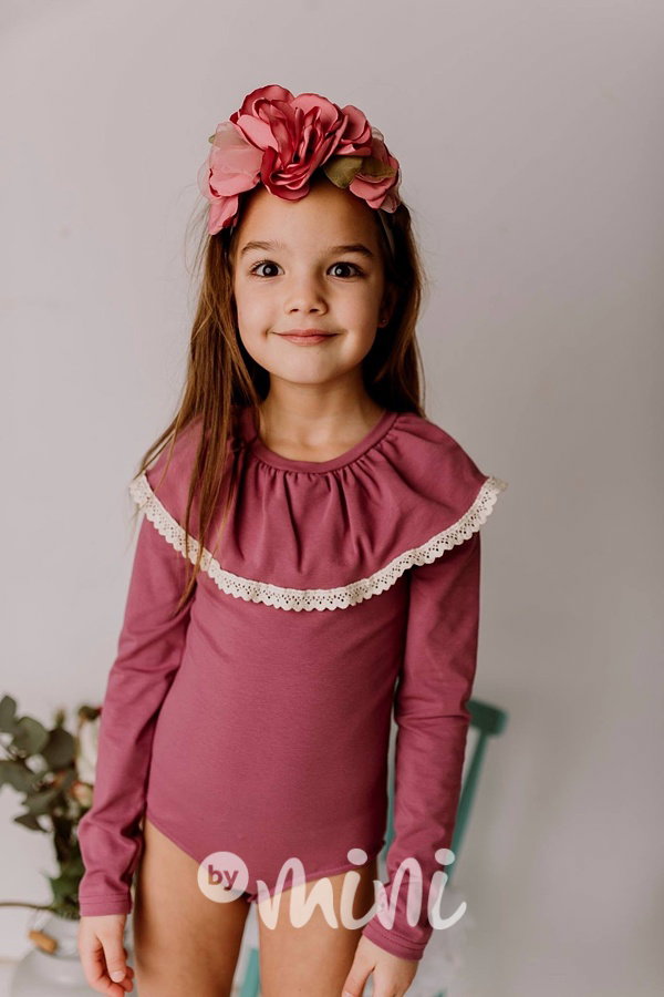 Romantic boho body - pastelová fialová