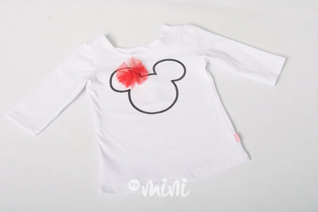 Mašličkový Mickey top bílý