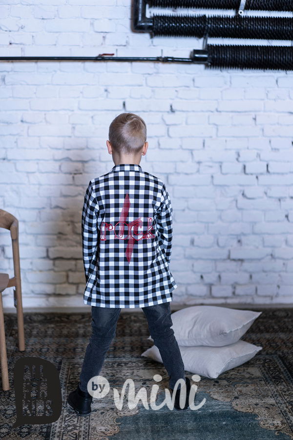 Chlapecká kostkovaná košile černobílá