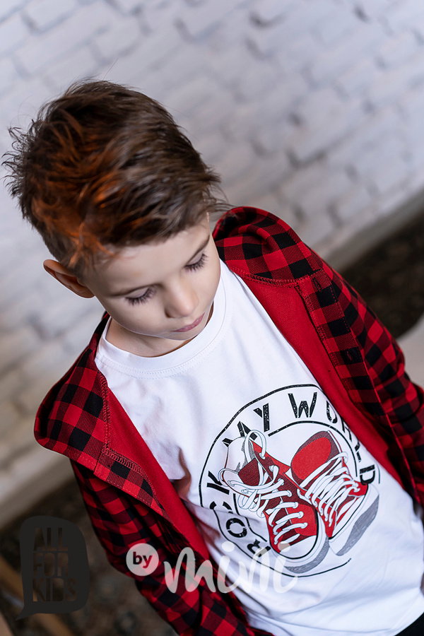 Kostkovaná košile s kapucí