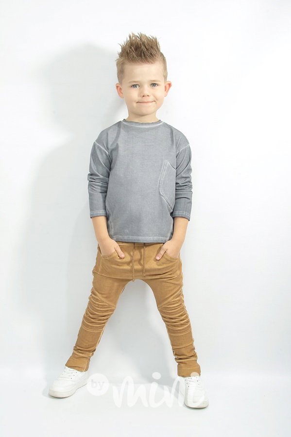 Biker pants acid wash mustard