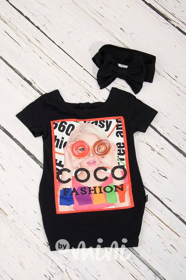Black COCO tunika + čelenka