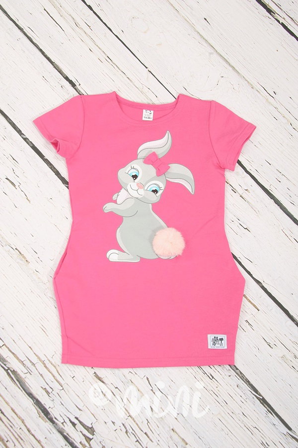 Bunny asymetrická tunika růžová