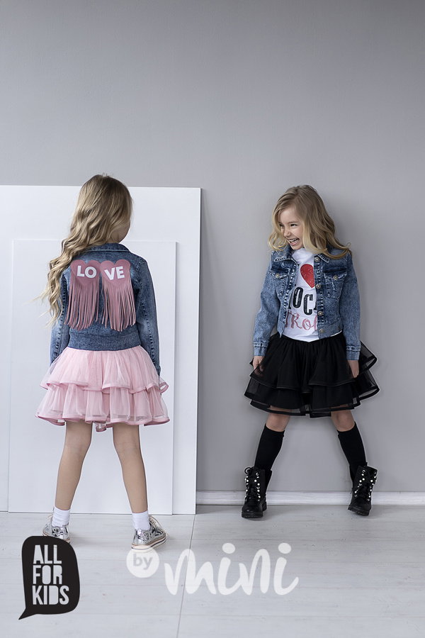 Jeans bundička dětská pink love