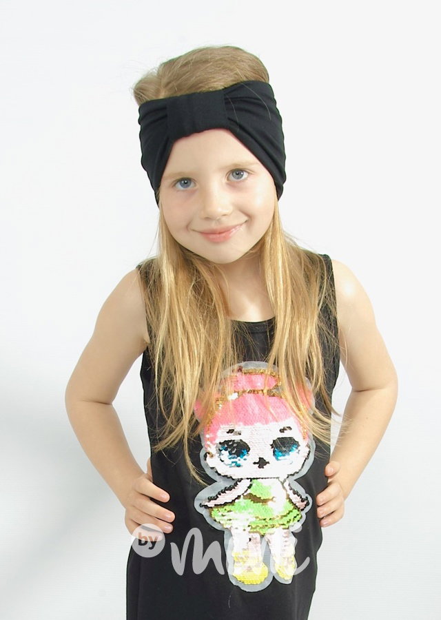 Black basic stretch čelenka