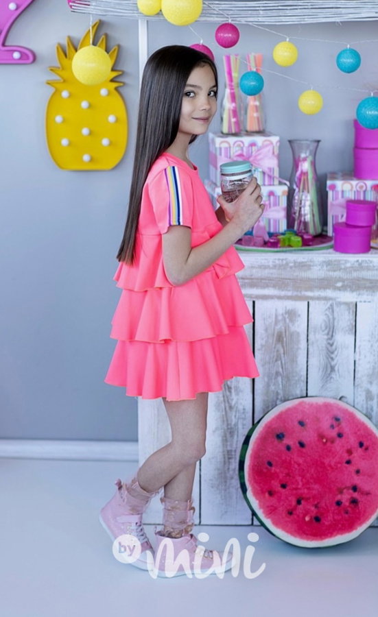 Neon extra volánkové šaty