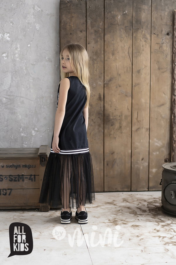 Girl gang design černé šaty black