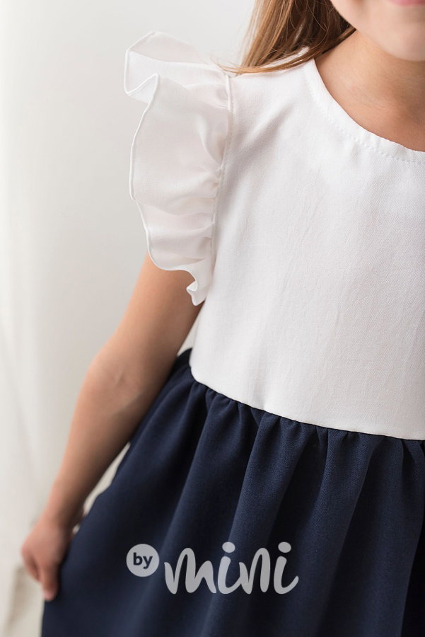Boho romantic dívčí šaty school blue