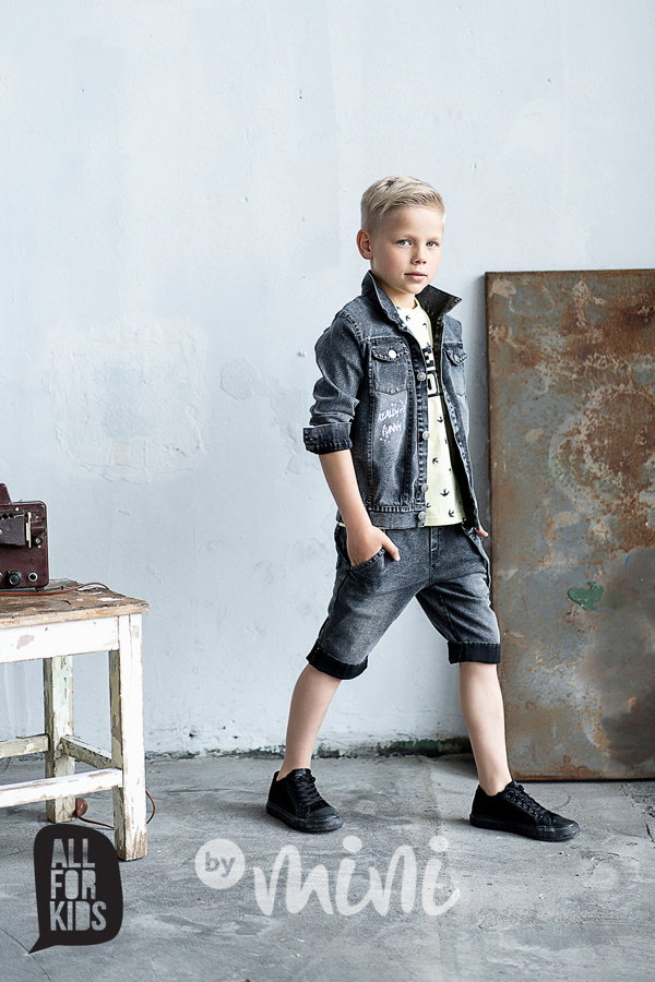 Jeans grafit kraťasy s laclem