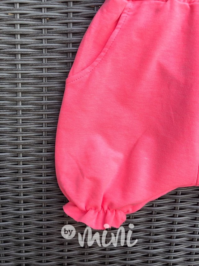 Baggy řasené šortky neon růžové
