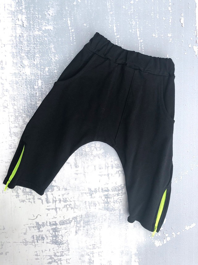 Černé baggy tepláky s neon zipy