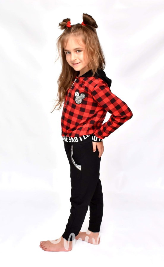 Red karo Mickey mikina