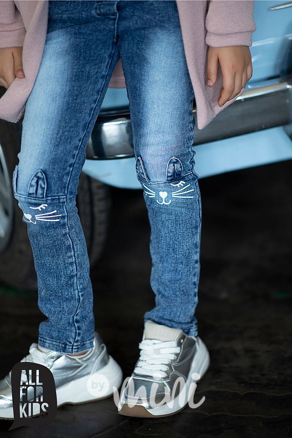Cat slim dívčí jeans blue