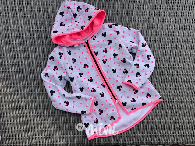 Neon/Grey zateplená dívčí mikina Minnie
