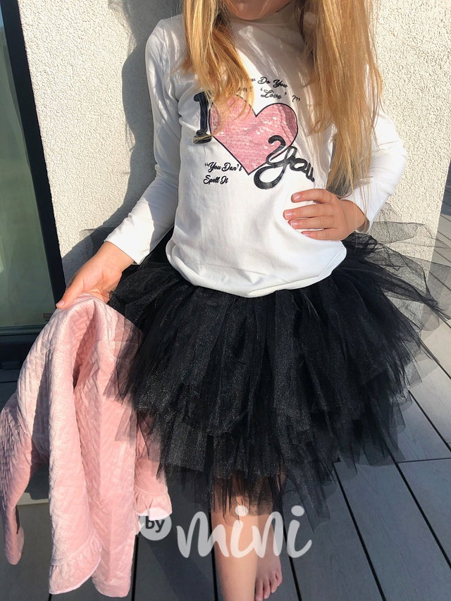 Trojkomplet s maxi tutu tylovou sukní pink