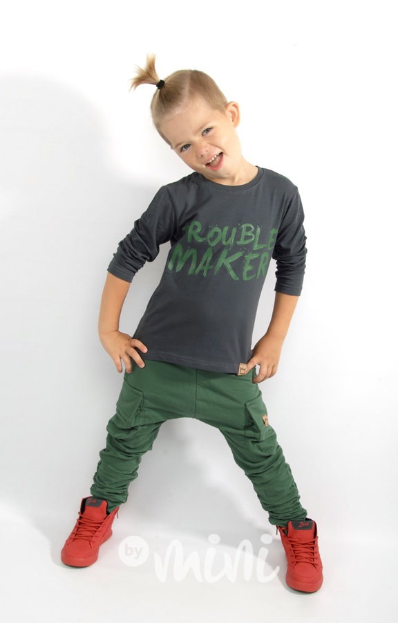 Khaki baggy kapsáče zip
