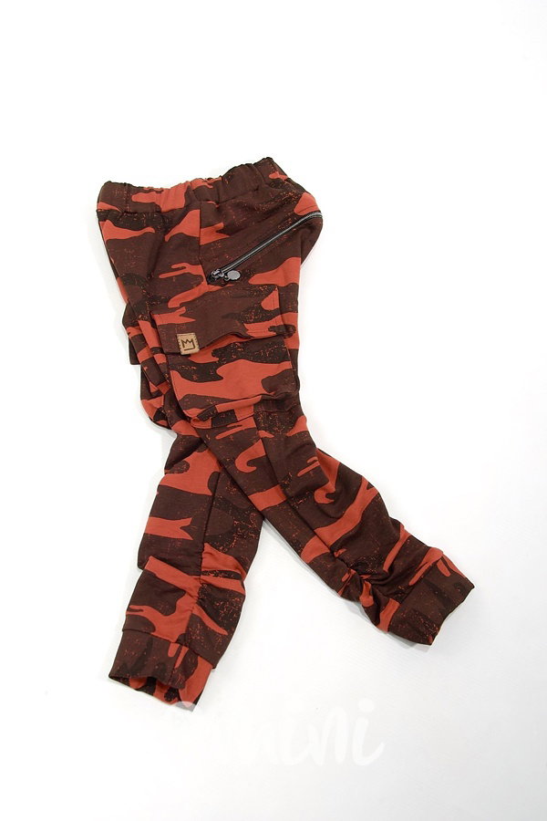 Cihlové army chlapecké baggy kapsáče zip