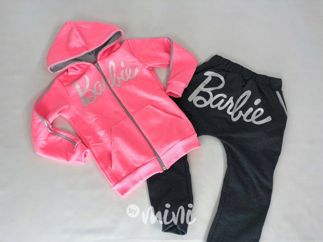 Barbie vyteplená souprava - neon pink
