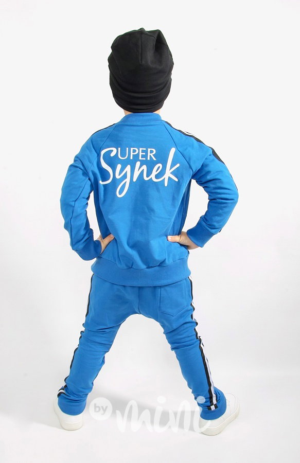 Modrá dětská chlapecká tepláková souprava Super synek  By Mini