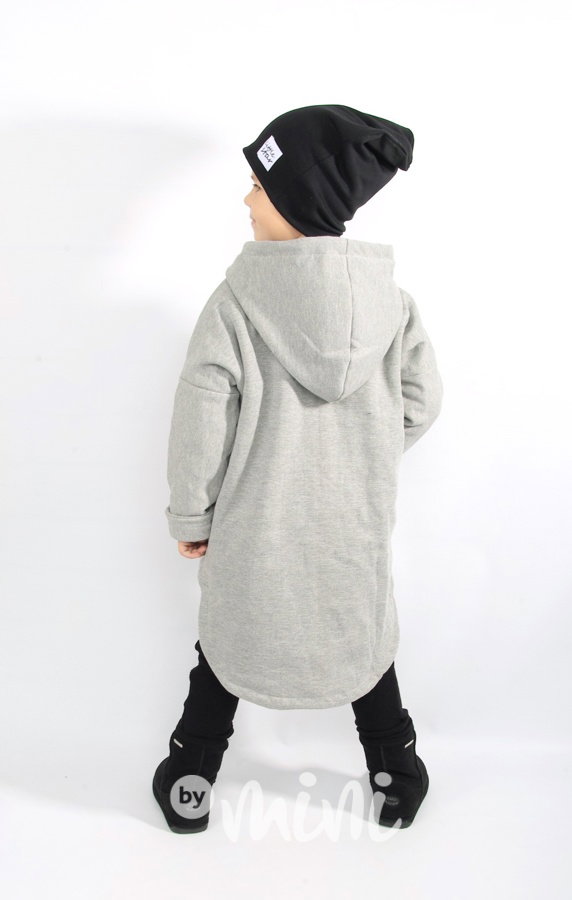 Extra dlouhý designový kabát light grey